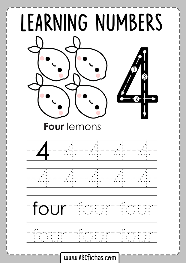 Tracing Numbers For Preschoolers ABC Fichas