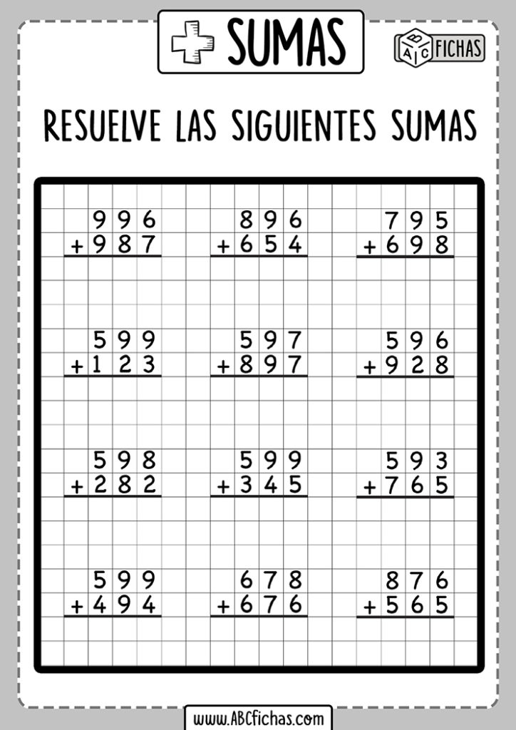 Cuadernillo De Repaso De Sumas Abc Fichas