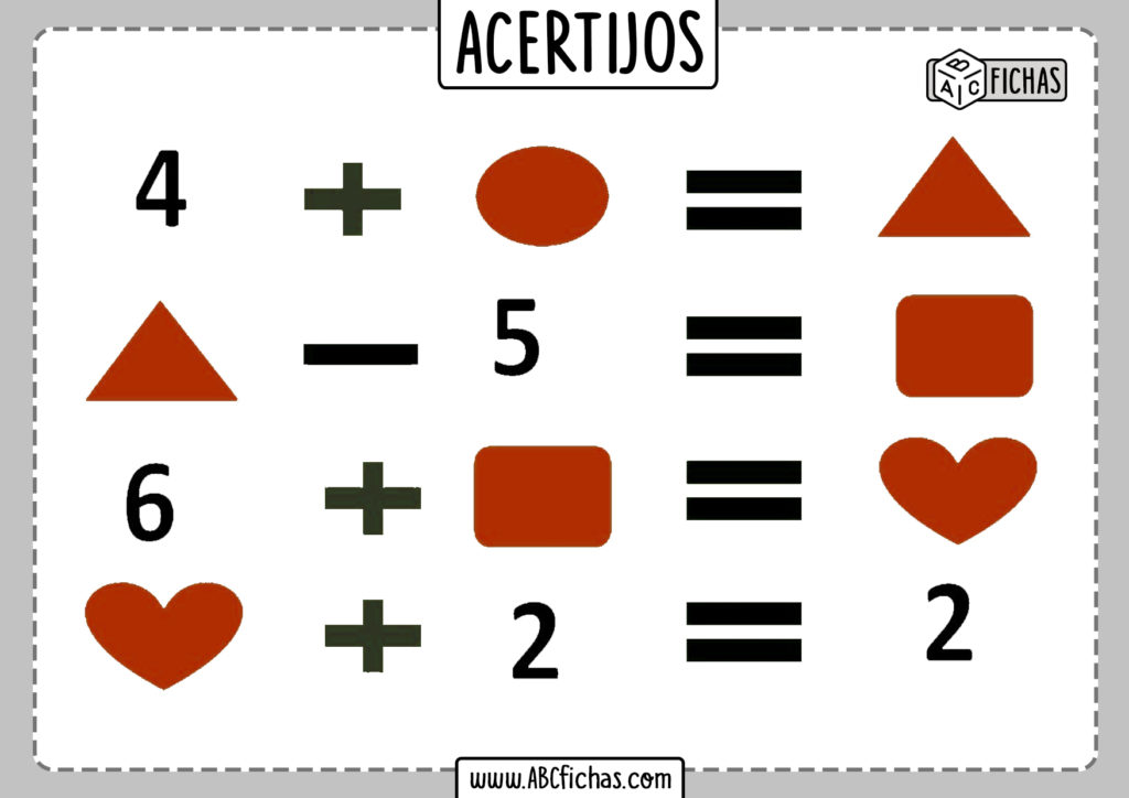 Acertijos Matemáticos Fáciles Para Niños PARA IMPRIMIR