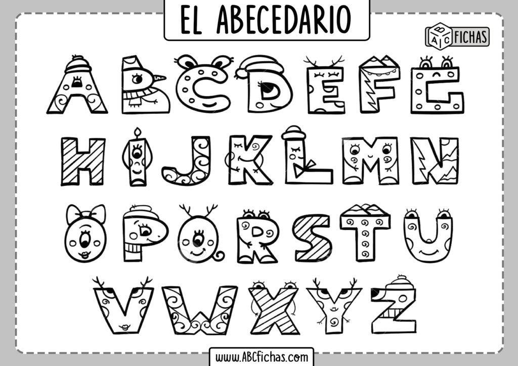 Dibujo Letras del Abecedario - ABC Fichas