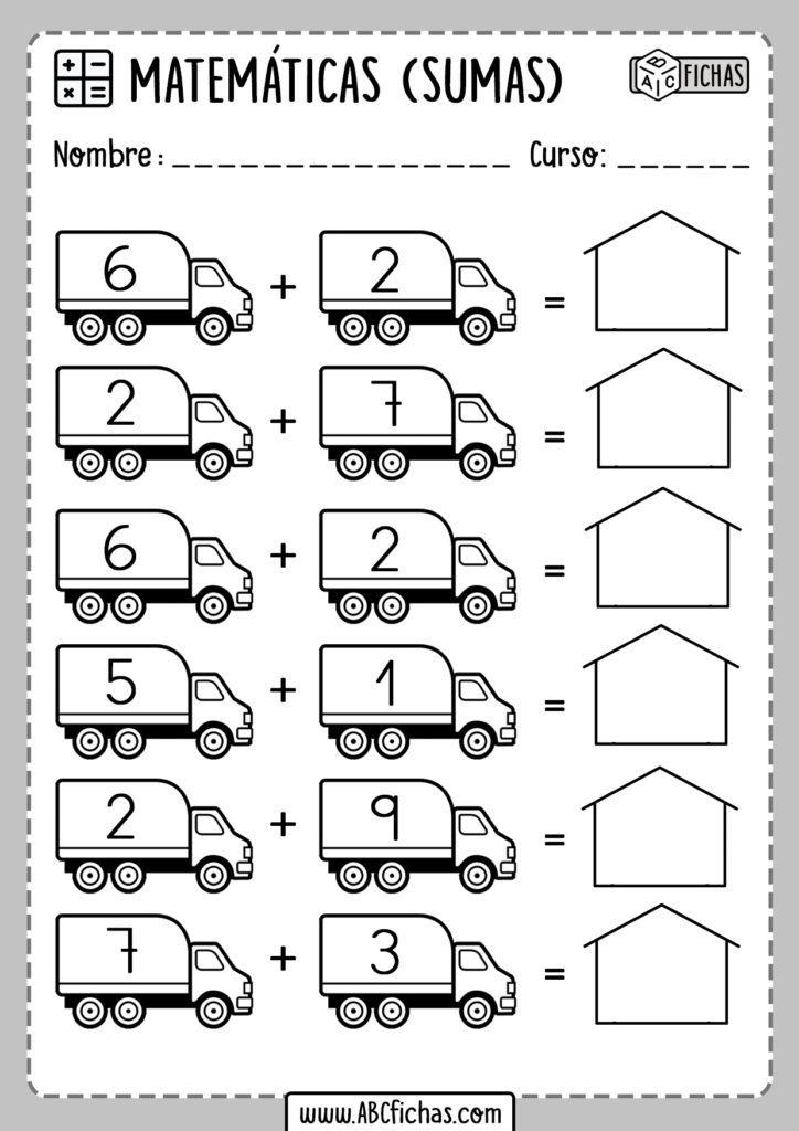 Sumas Faciles Fichas De Sumas ABC Fichas