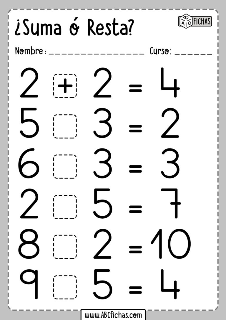 Fichas De Sumas Y Restas Para Ni Os Matem Ticas