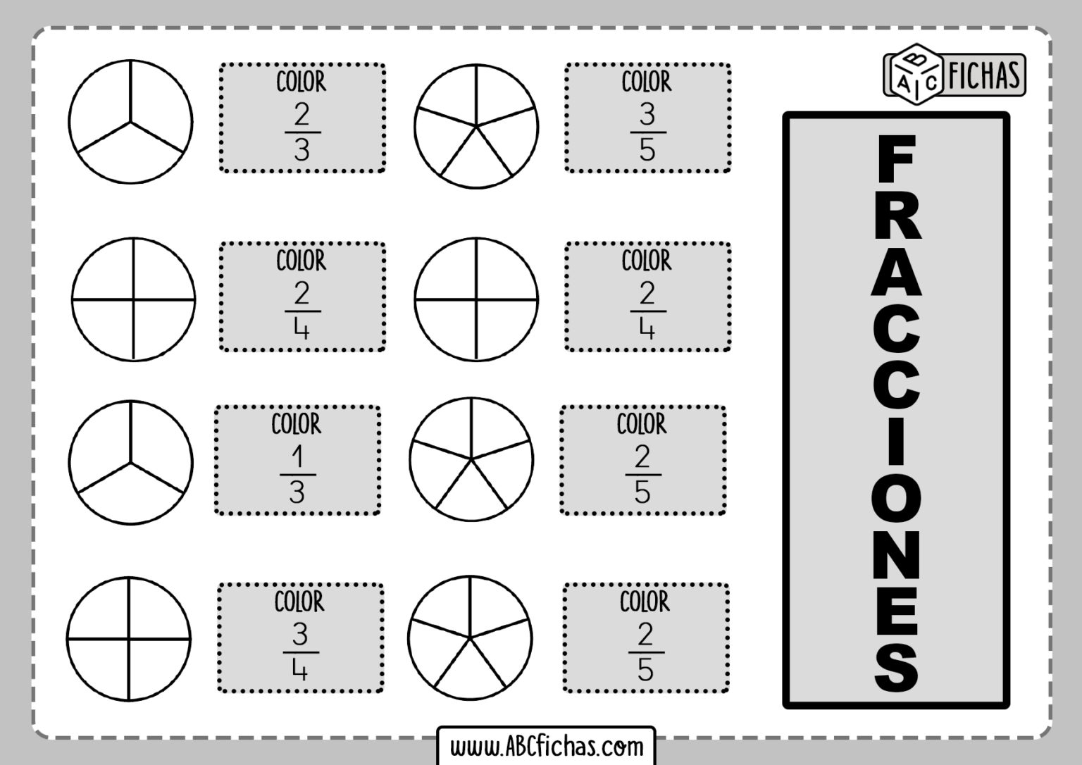 Fichas De Fracciones Matematicas Abc Fichas 6088