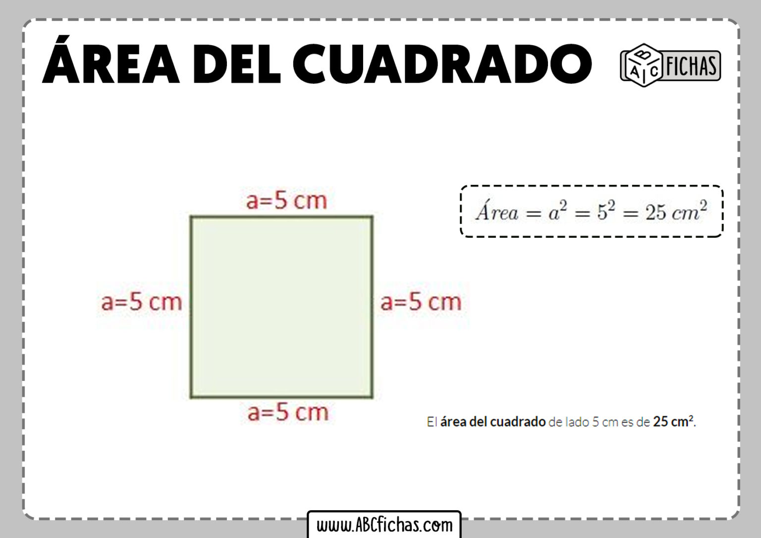 Cual es el area de cuadrado