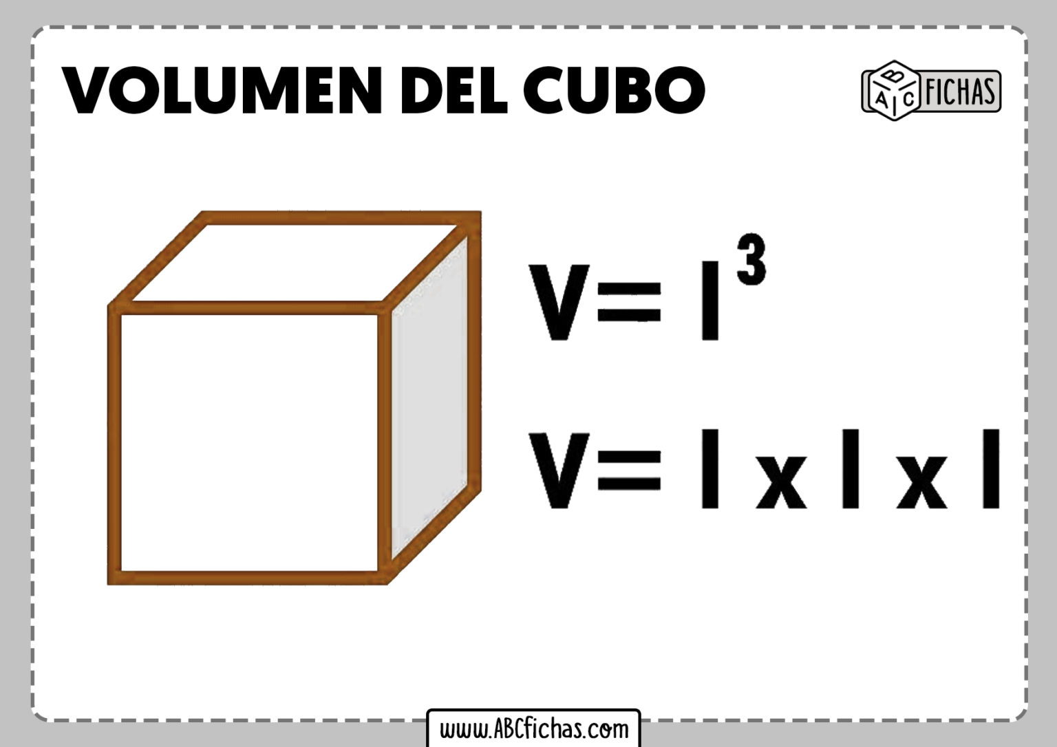 formula volumen cubo