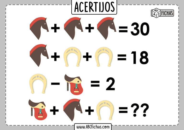 Acertijos Matematicos De Sumas Y Restas Abc Fichas