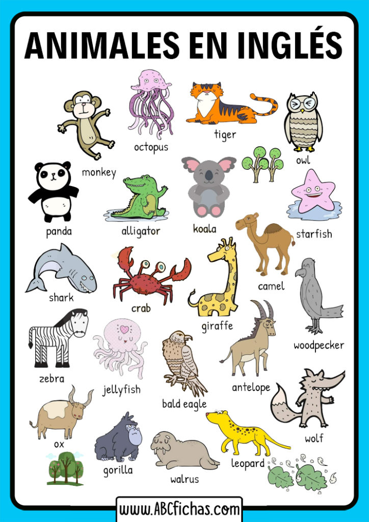 Vocabulario de Los Animales en Inglés para Niños