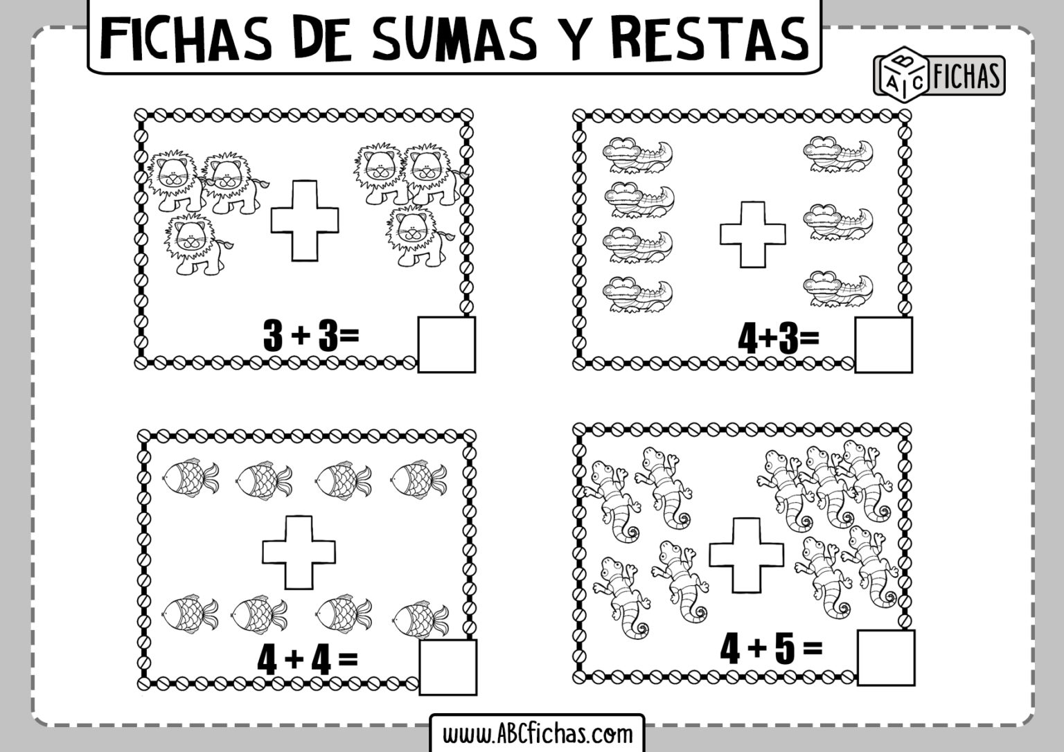 Sumas Y Restas Con Dibujos Para Niños De Preescolar