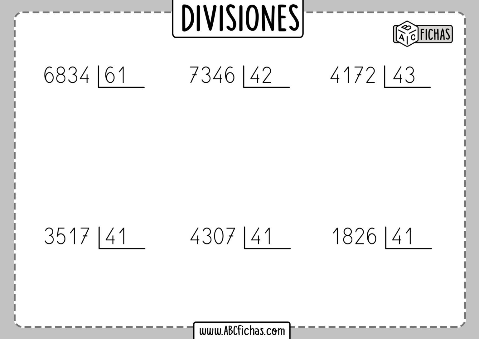 Divisiones De 2 Cifras Para Niños De 4 Grado