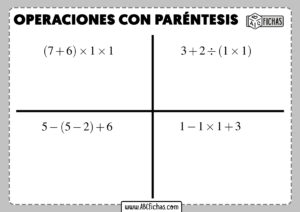 Ejercicios de operaciones con parentesis