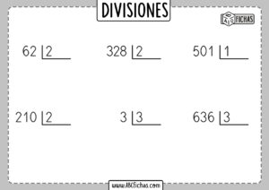 Ejercicios de divisiones faciles para resolver