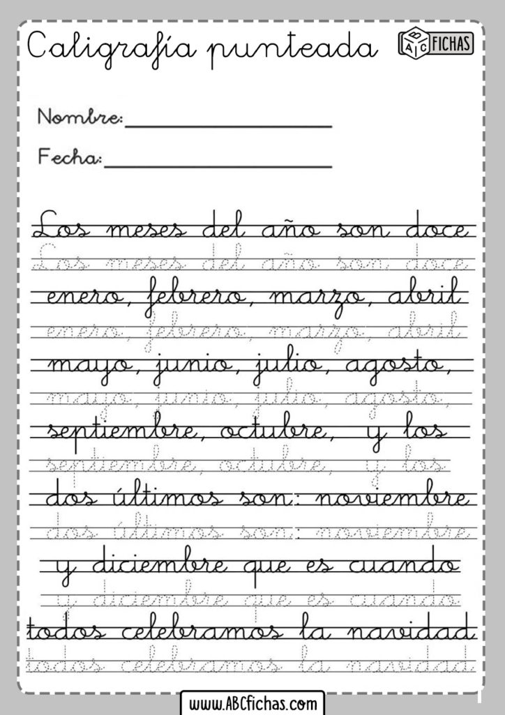 Fichas De Caligrafía Para Imprimir Abc Fichas 8040