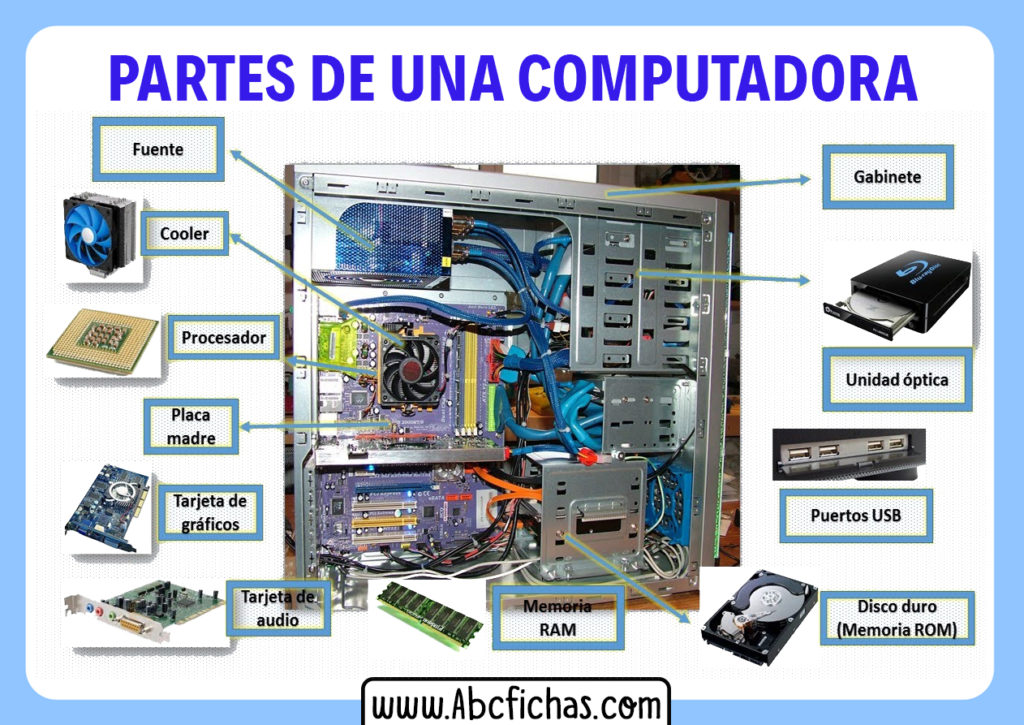 Partes de un Ordenador o Computadora Estructura interna