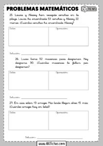 Problemas matemáticos para primero de primaria