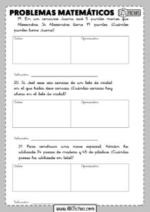 Problemas de matematicas para primero de primaria