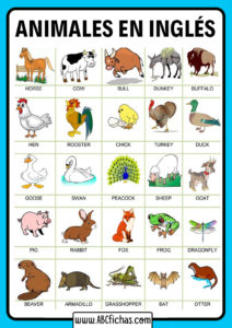 Voabulario animales en ingles para niños