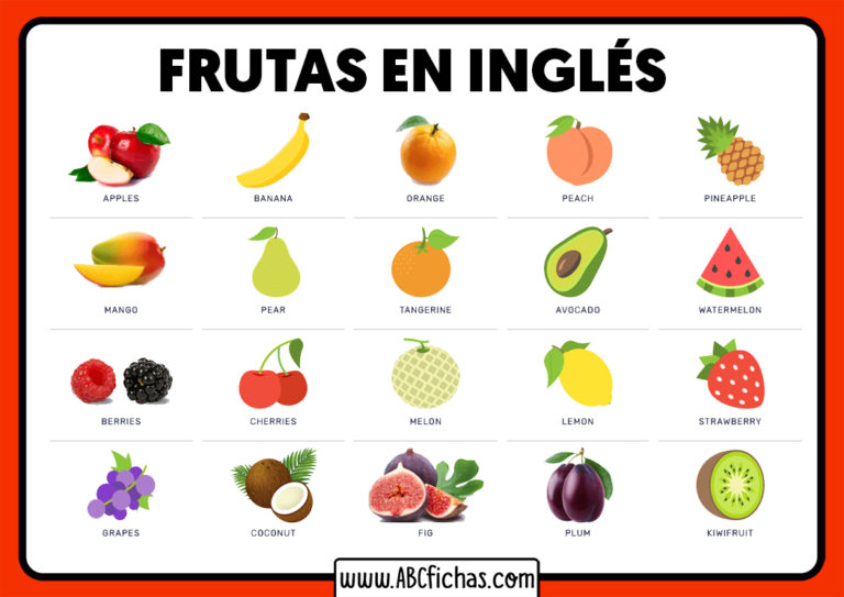 Vocabulario De Las Frutas En Ingles Para Niños Abc Fichas 0391