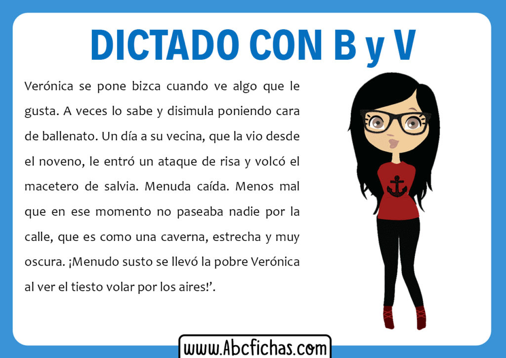 Dictados cortos con la B y la V para niños de Primaria