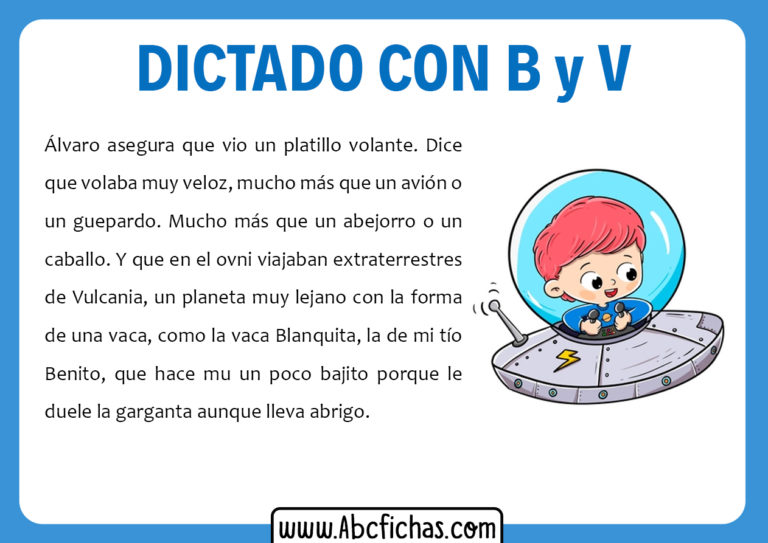 Dictados Cortos Con La B Y La V Para Niños De Primaria