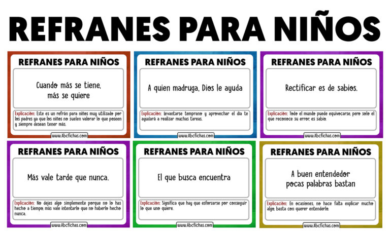 Refranes Para Niños Pequeños Y Su Significado