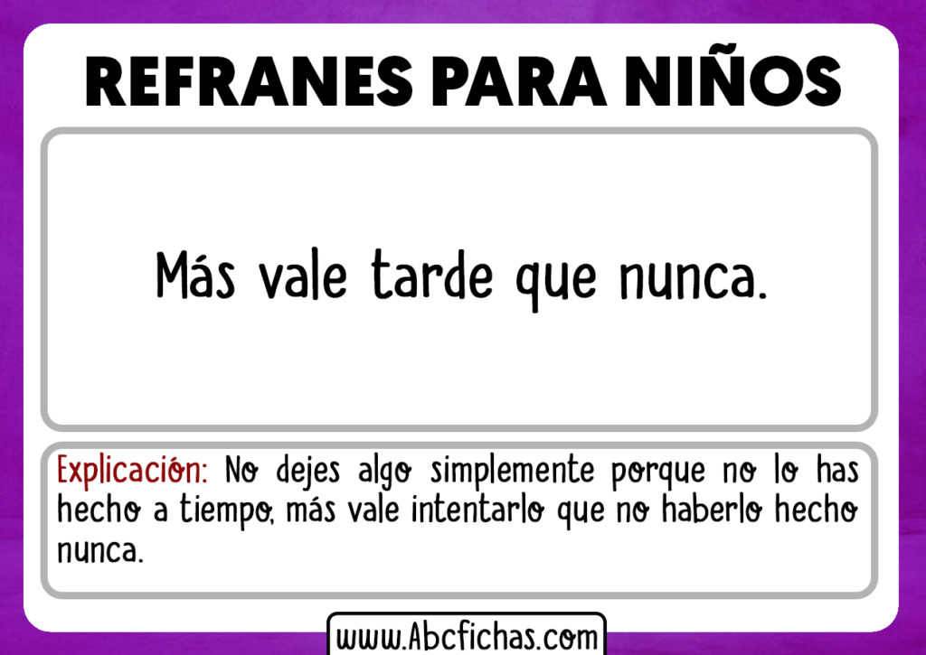 Refranes Para Niños Pequeños Y Su Significado